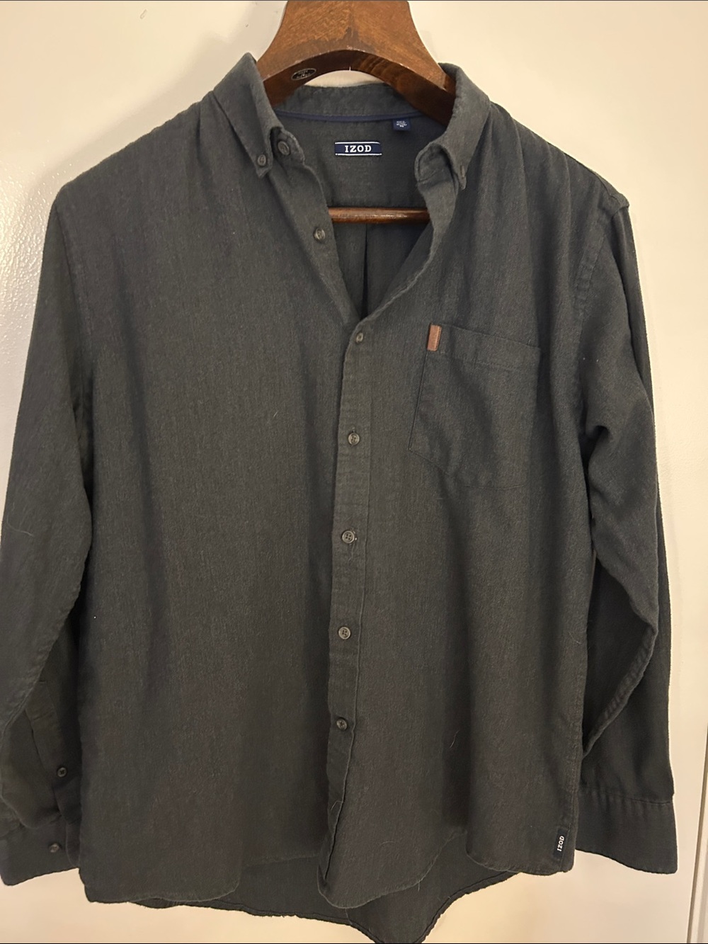 Izod Men's Dark Charcoal Button-Down Shirt